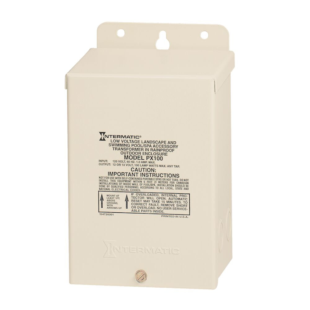 Intermatic 100 W Pool & Spa Safety Transformer, Beige Steel Enclosure, Input 120V, Output 12,13,14V