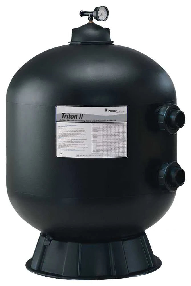 Pentair 30" Triton II Heavy-Duty Fiberglass Side Mount Sand Filter TR100HD Black | 140335