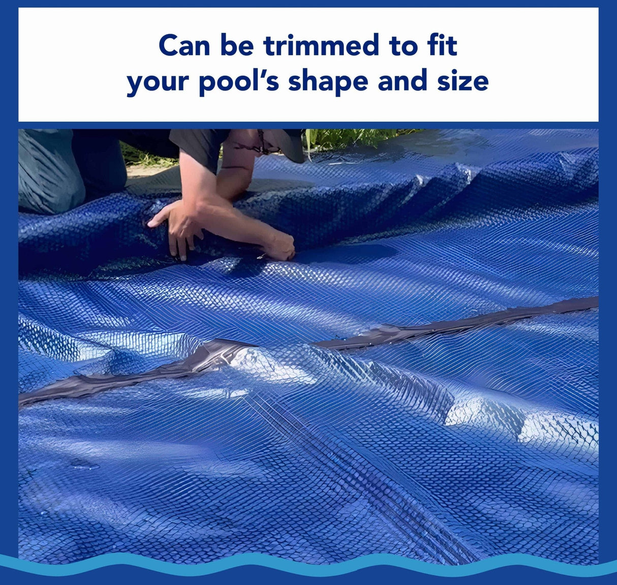 Aqua Coastal 16' x 32' oval black and blue solar blanket with 8 mil thickness, designed for pool covers and solar heating.