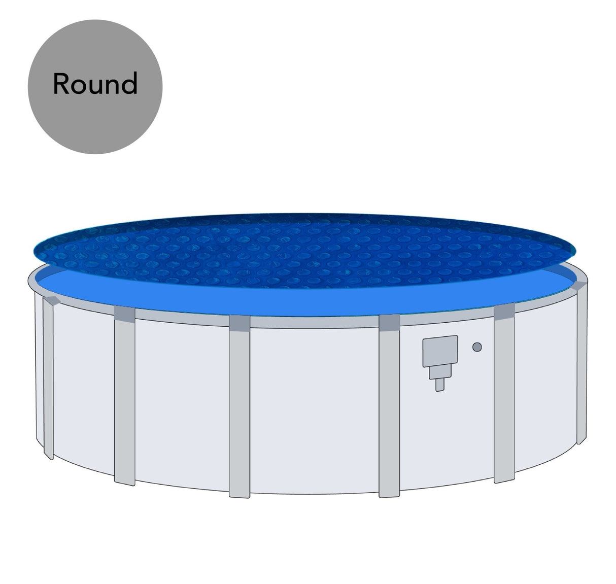 Aqua Coastal 18-foot round Space Age Solar Blanket heat shield for pool covers, made of durable material to block sun and retain heat.
