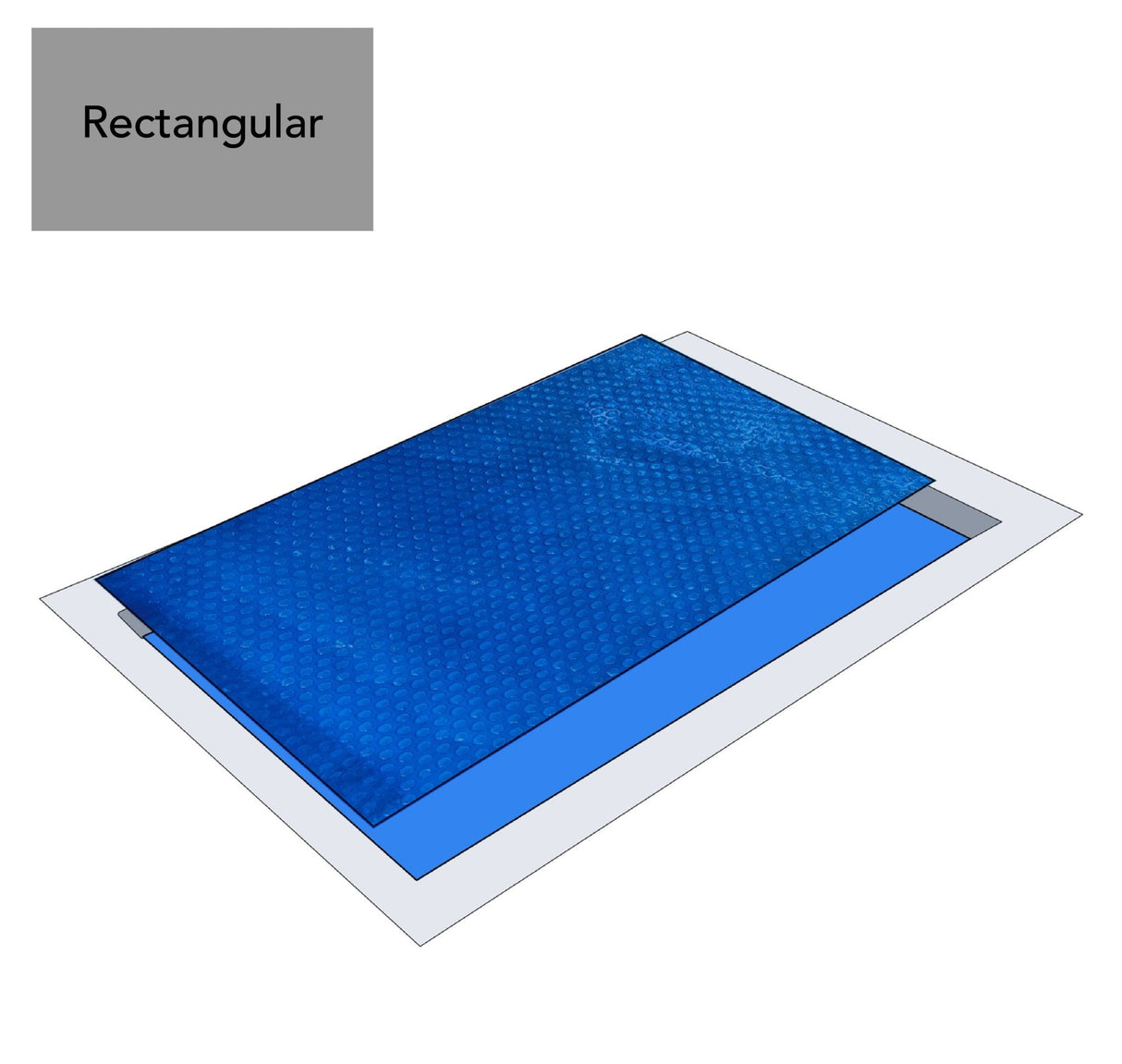 Blue 20' x 40' rectangle solar pool cover by Aqua Coastal, designed to retain heat and reduce evaporation.