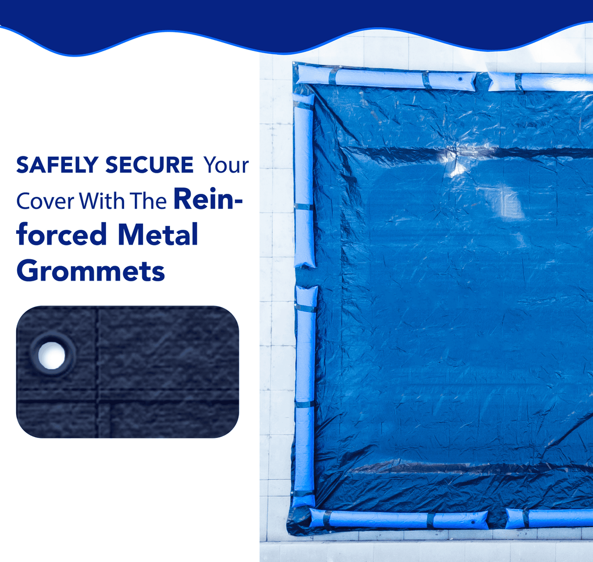 Aqua Coastal 20x40 ft Elite Pro-Shield rectangle winter pool cover spread over a pool for winter protection.