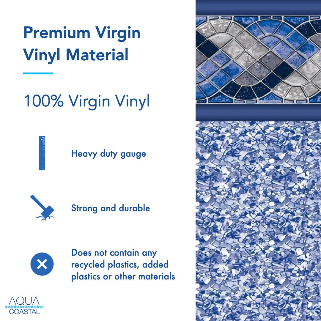 Aqua Coastal 21' round Panama above ground pool liner with 52-inch wall, unibead design for easy installation.