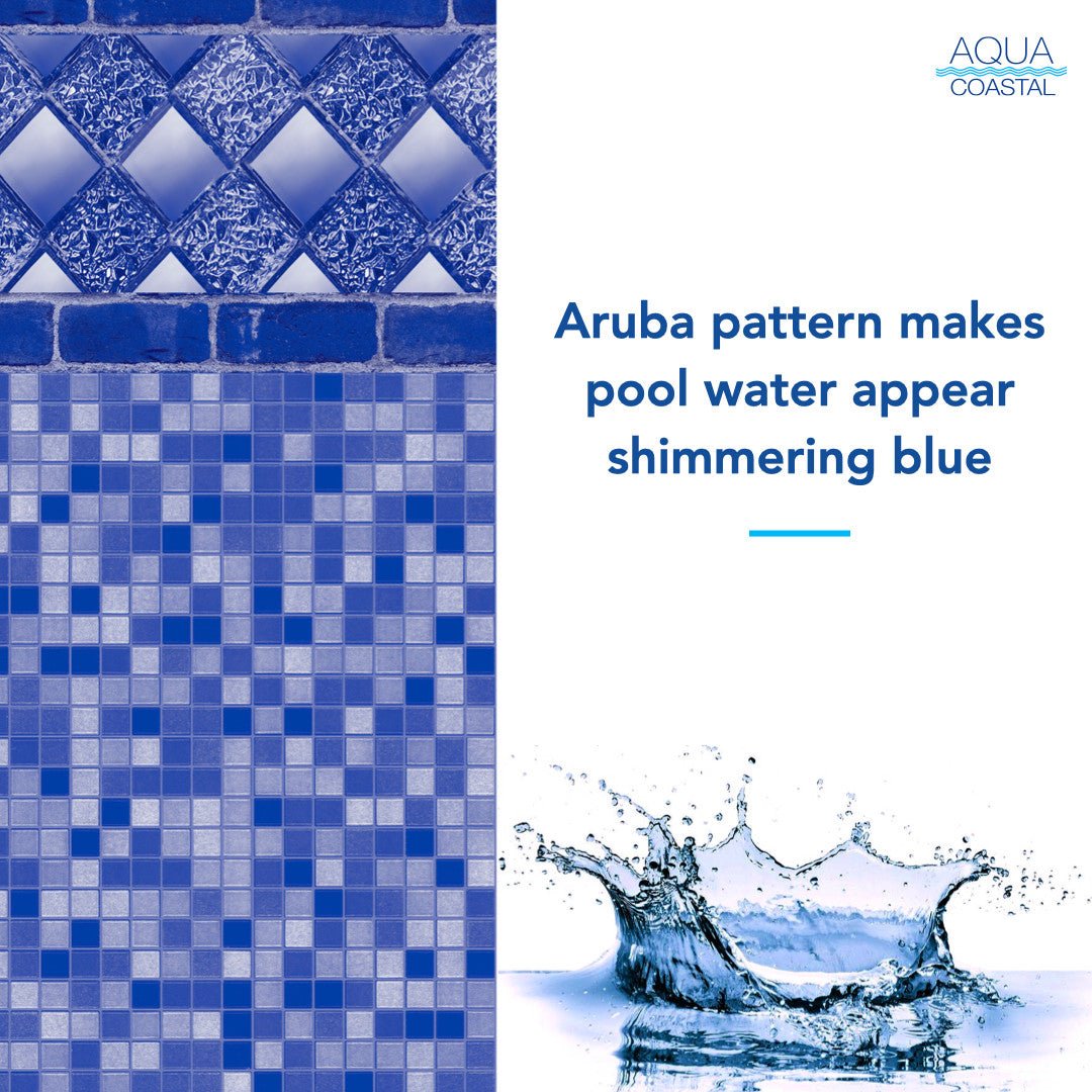 Aqua Coastal 30' Round Aruba Unibead Above Ground Pool Liner with 52-inch wall, 20 gauge thick for durability