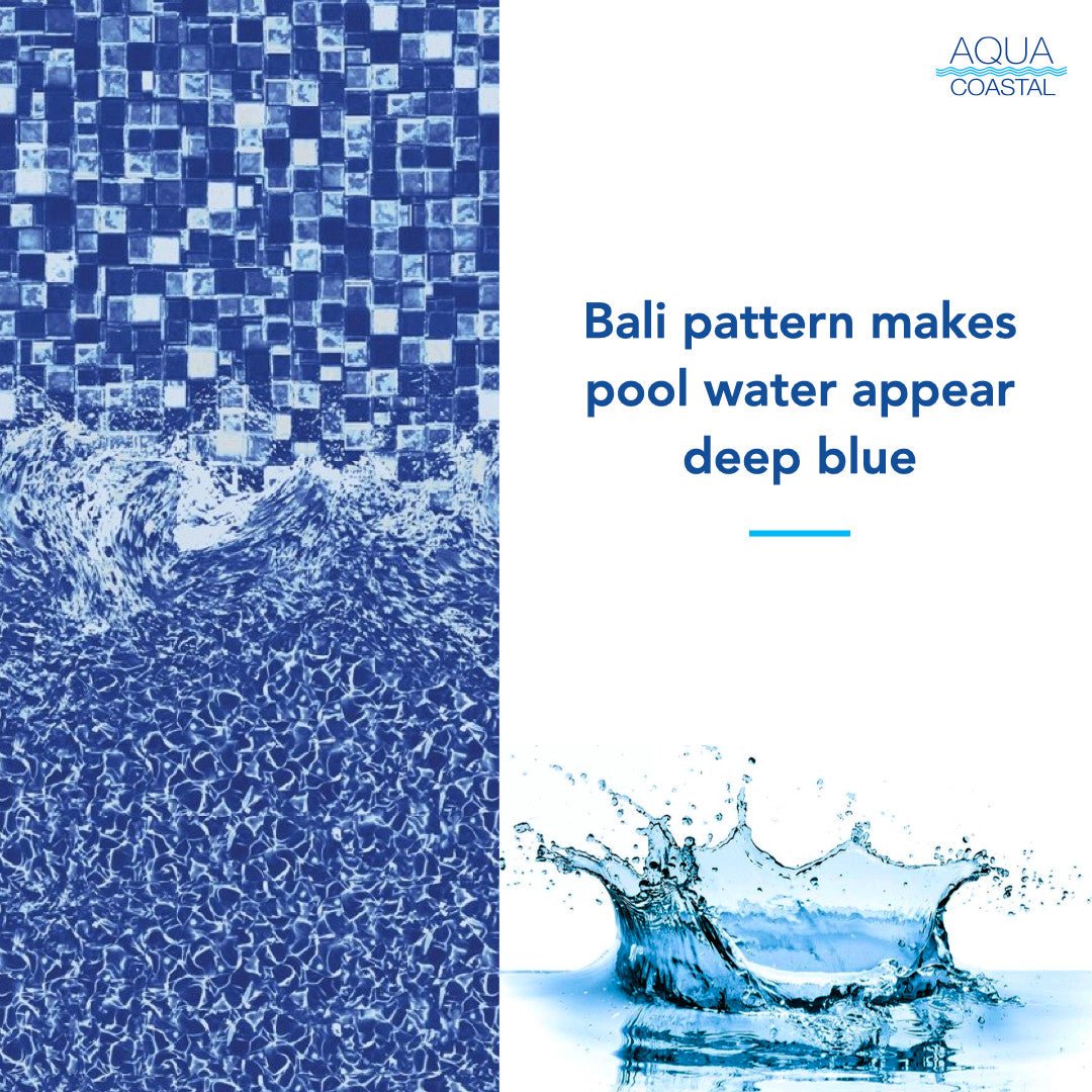 Aqua Coastal 30-foot round Bali Unibead above ground pool liner with 54-inch wall, 20 gauge, showing the textured liner surface.