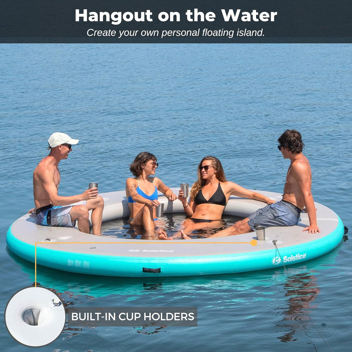 Solstice Watersports Inflatable 10' Round Recreation Float With Mesh Center