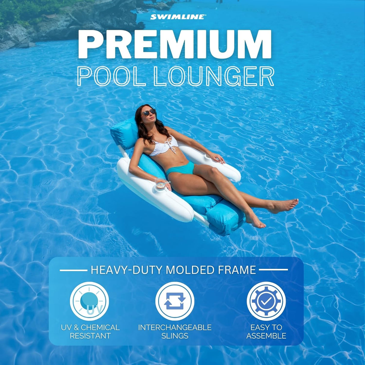 Swimline SunChaser™ SunSoft™ Luxury Floating Lounger 66" x 32" x 23"