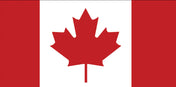 Flag of Canada with a red maple leaf on a white background