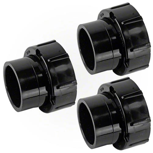 Jandy Universal Half Unions (3) and Drain Plug Cap 2"x2 1/2" (Set of 3)