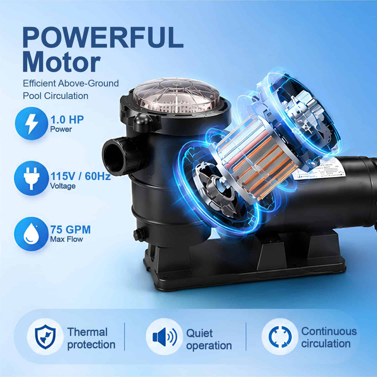 AquaFlow 1 HP Above Ground Super Pump