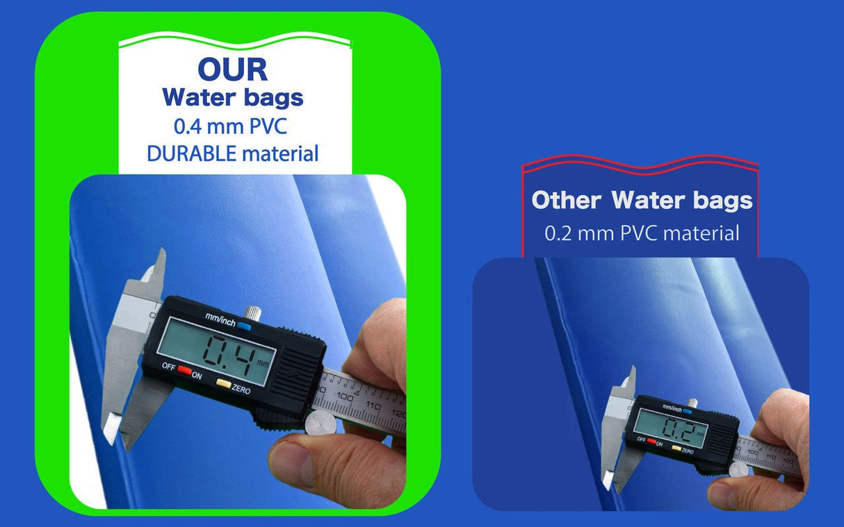 Aqua Coastal heavy-duty 8-foot water bag with double chamber and twist cap, designed for durable water storage.