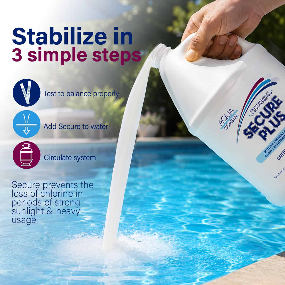 Secure Liquid Stabilizer 3.78 L (1 Gal) Pool Stabilizer