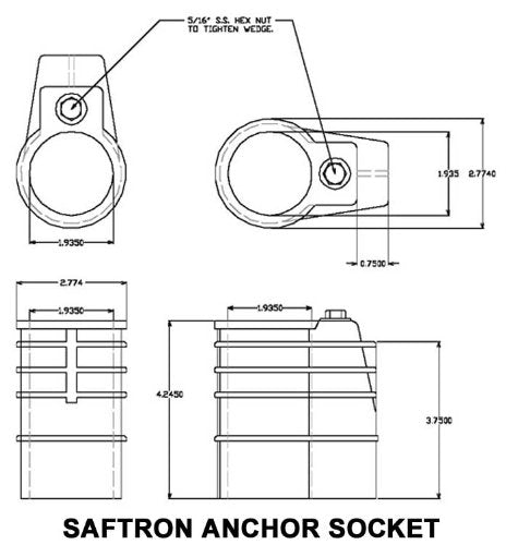 Saftron ANCH-1 Anchor Socket No Grounding and No Bonding Non-Corroding Composite - K&J Leisure