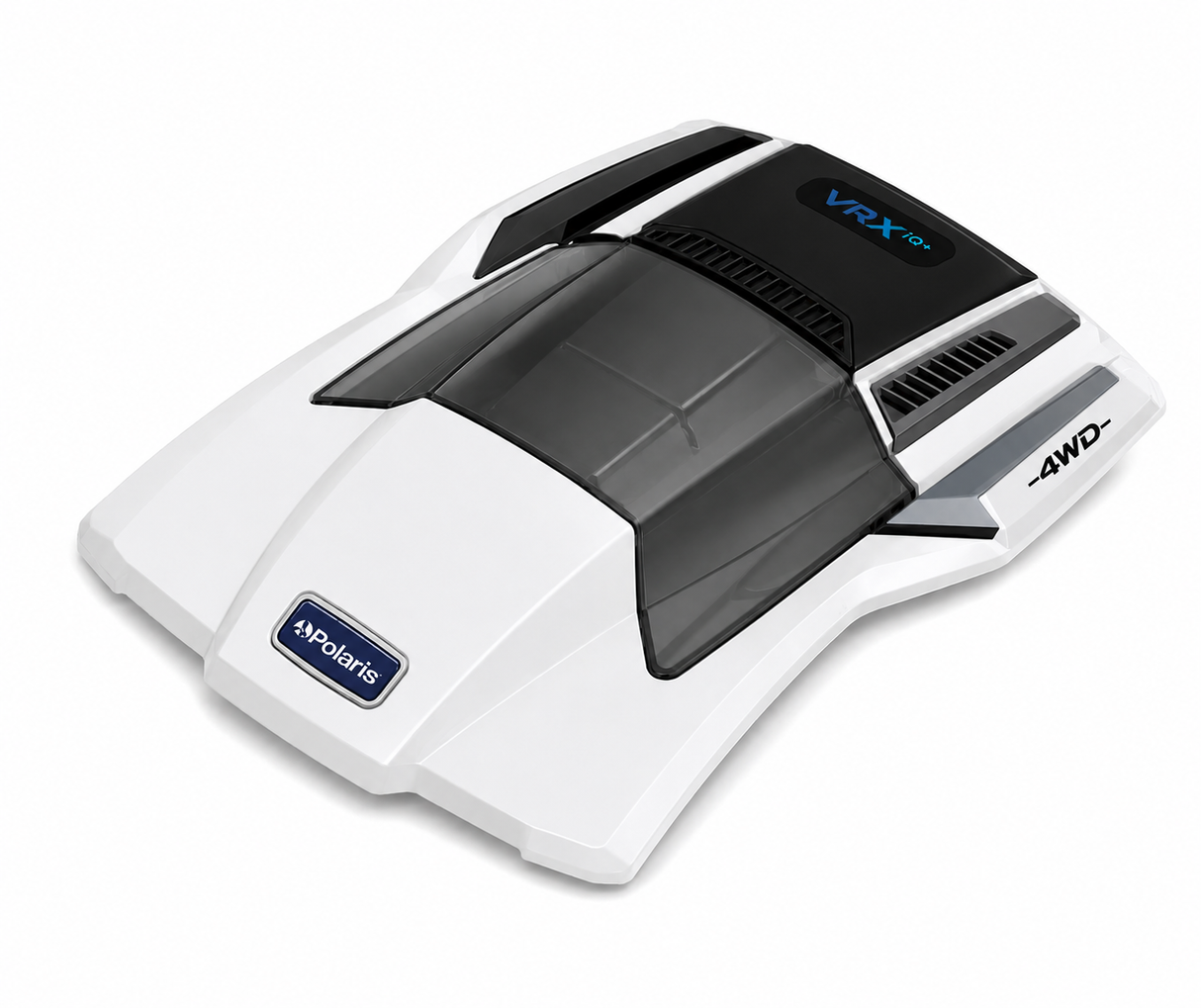 Polaris VRXiQ+ pool equipment replacement cover in white and black, designed for Polaris pool cleaner model R0866100.