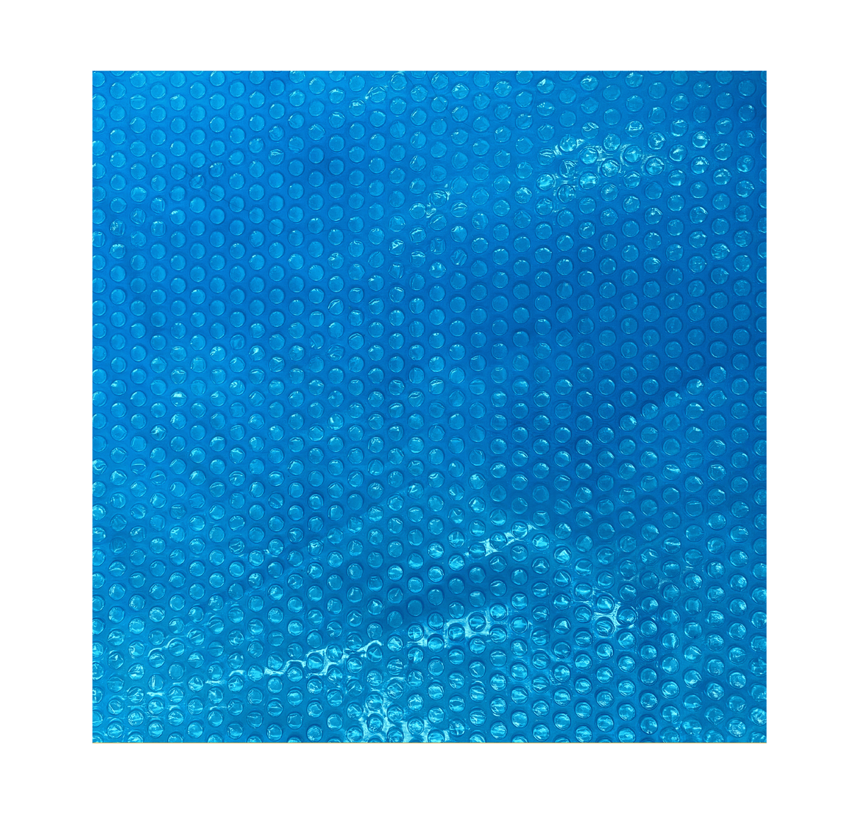Blue 12-foot round Aqua Coastal Deluxe Solar Blanket with 8 mil thickness for above-ground pools, designed for solar heating.