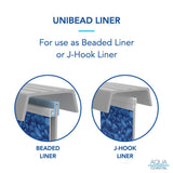 Aqua Coastal 15' x 30' oval Reef above ground liner with 52-inch wall, featuring unibead design for pool installation.