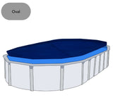 Aqua Coastal 16' x 32' oval black and blue solar blanket cover, 8 mil thick, designed for pool heating and protection.