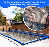 Aqua Coastal 16x32-foot rectangle leaf net cover for quick spring cleanup, designed to protect and contain leaves in outdoor areas.