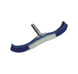Aqua Coastal 18-inch curved wall brush with aluminum handle for pool cleaning, designed for effective wall scrubbing.