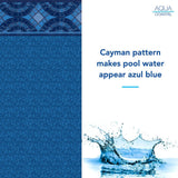 Aqua Coastal 18' Round Cayman Unibead Above Ground Pool Liner with 52-inch wall, featuring durable above ground liner for pools.