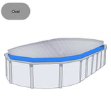 Aqua Coastal 18' x 33' oval clear deluxe solar pool cover with 12 mil thickness, designed for efficient heat retention.