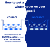 Aqua Coastal 18x36' premium tan rectangular winter pool cover for in-ground pools, made of durable material.