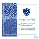 Aqua Coastal 24' Round Bali Unibead Above Ground Pool Liner with 54-inch wall, 20 gauge thickness, and durable material.