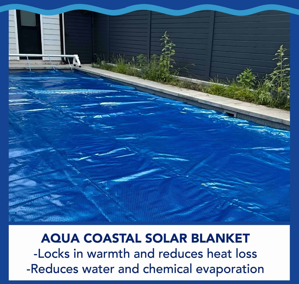 Aqua Coastal 24x40-inch Space Age Solar Blanket Cover, rectangular pool cover with sleek design and premium solar technology.