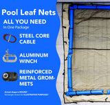 Aqua Coastal 27-inch round leaf net pool cover with mesh design, designed for quick spring cleanup and debris removal.