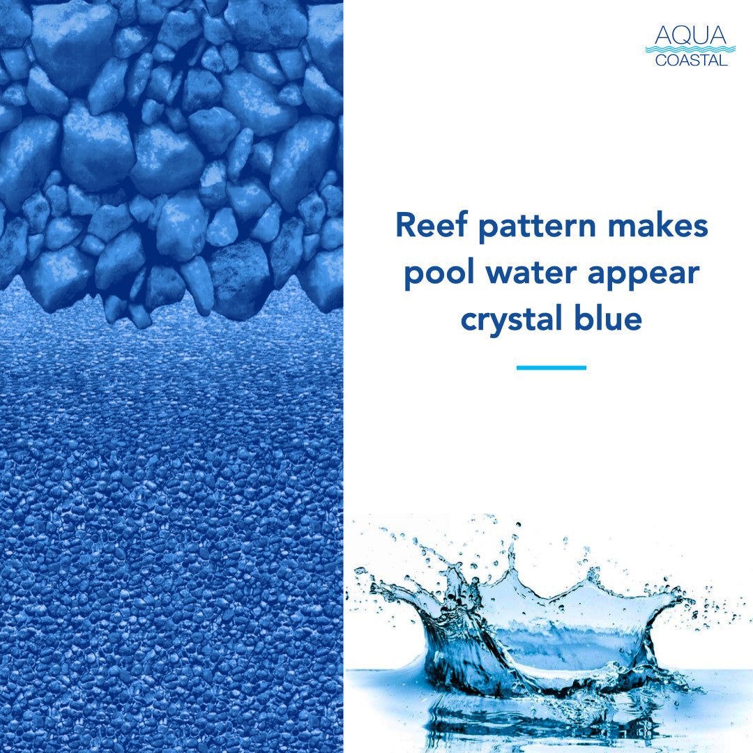 Aqua Coastal 30-foot round above ground pool liner with overlap design for 48-54 inch walls, suitable for pool lining.