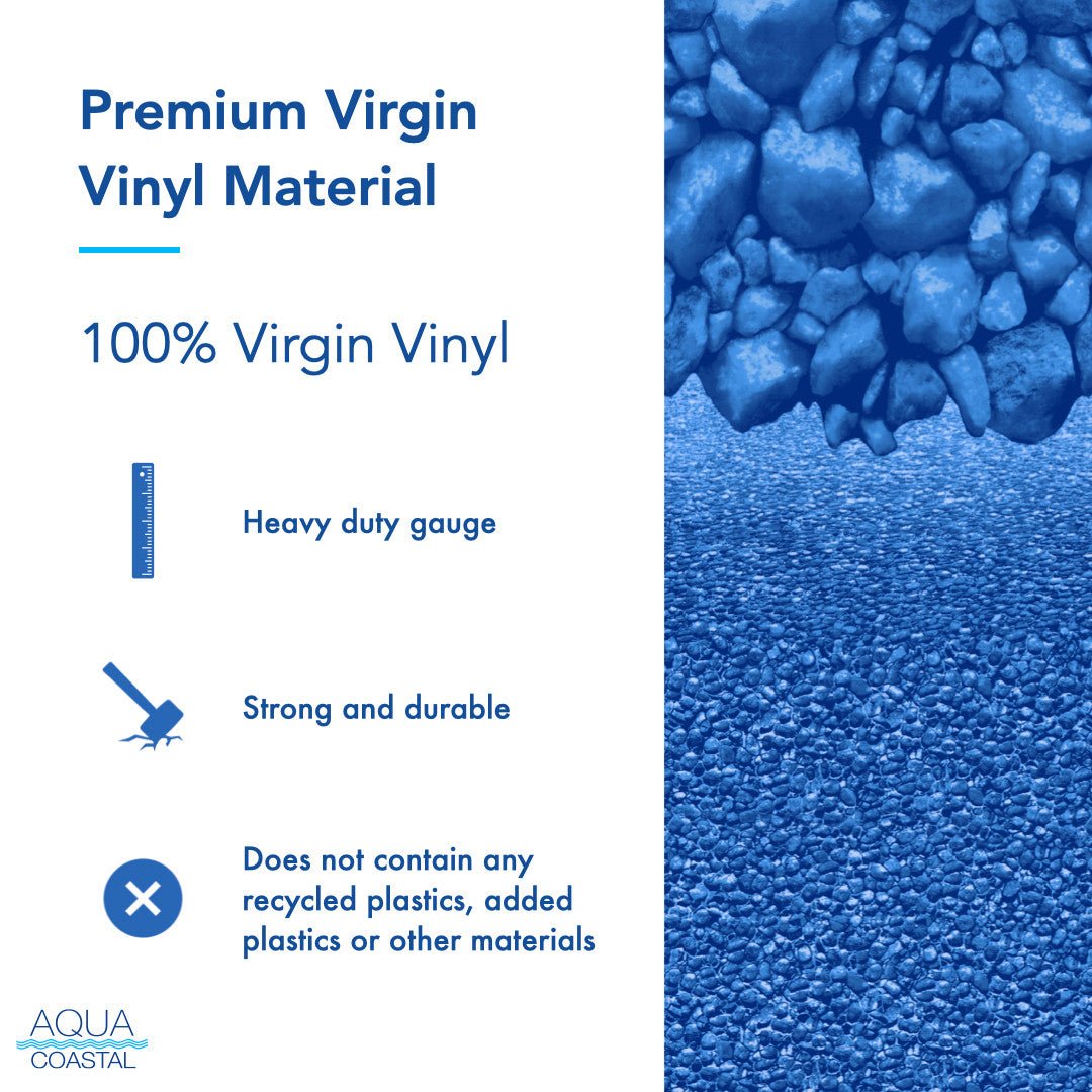 Aqua Coastal 30' Round Reef Unibead Above Ground Pool Liner with 52-inch wall, 20 gauge durable pool liner.