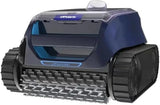 Polaris FREEDOM SC cordless robotic pool cleaner with WiFi connectivity, shown in action on a clean swimming pool surface.