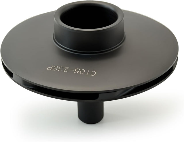 Pentair Max-e-pro® series pool pump impeller OEM part C105-238P, showing detailed plastic blade design for pool pump replacement.