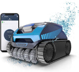 Polaris FREEDOM™ Cordless Robotic Cleaner in action, showcasing its compact design and cleaning brushes for efficient floor cleaning.
