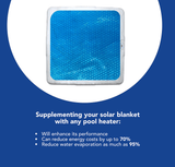 Aqua Coastal 8' x 8' solar spa blanket with 12 mil thickness for heat retention and protection from the elements.