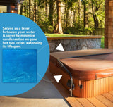 Aqua Coastal 8' x 8' solar spa blanket with 12 mil thickness, heat retention cover for outdoor hot tubs and spas.