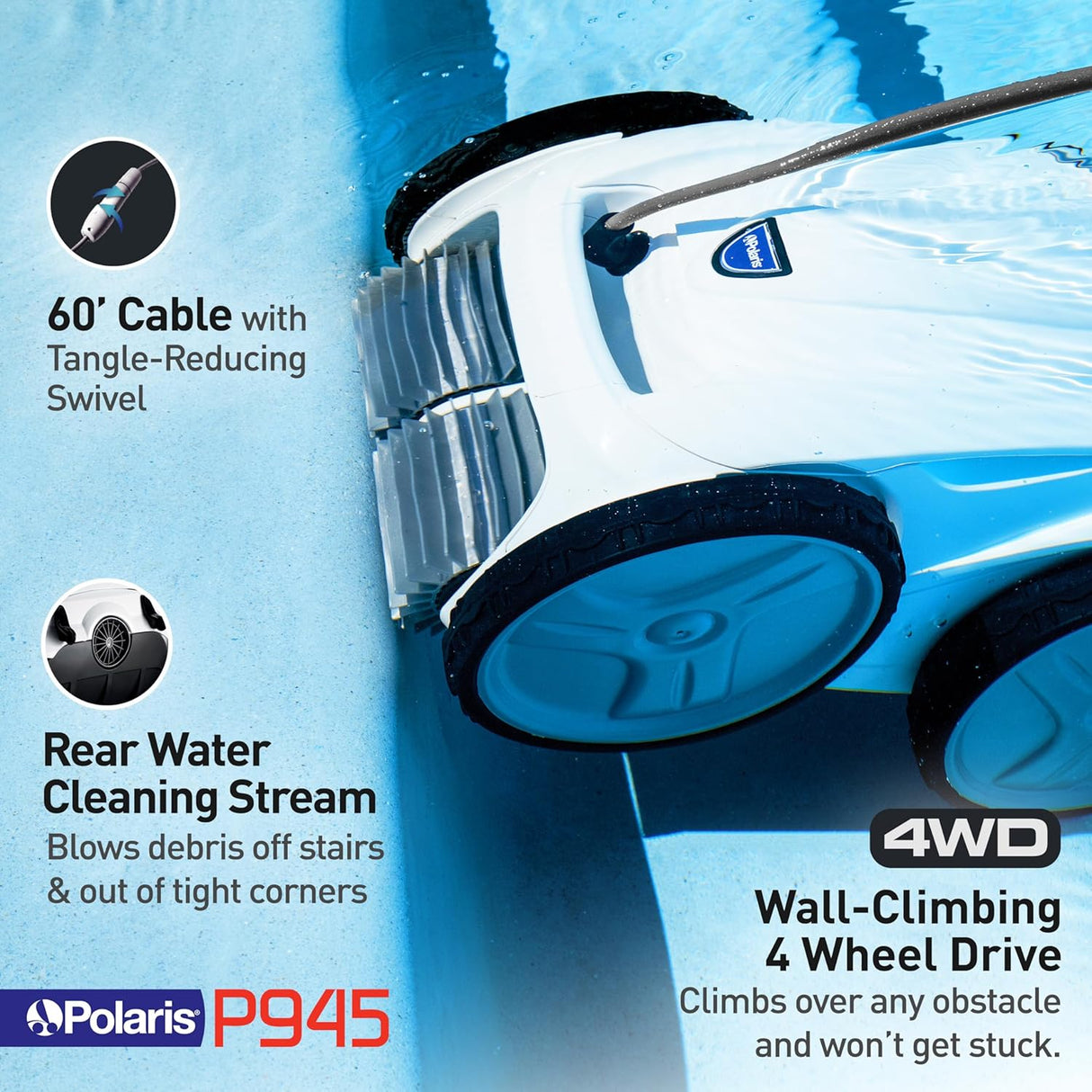 Polaris P945 4WD Robotic Pool Cleaner | F945
