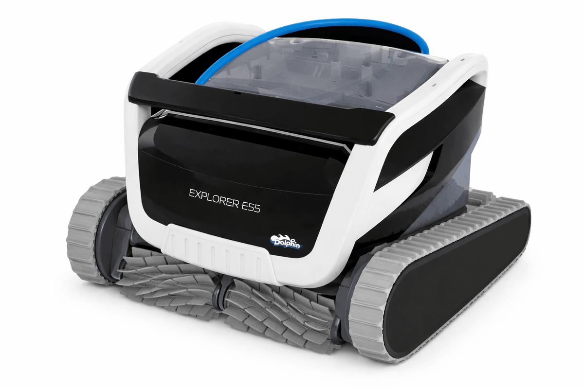 Maytronics Dolphin Explorer E55 Robotic Pool Cleaner + Caddy