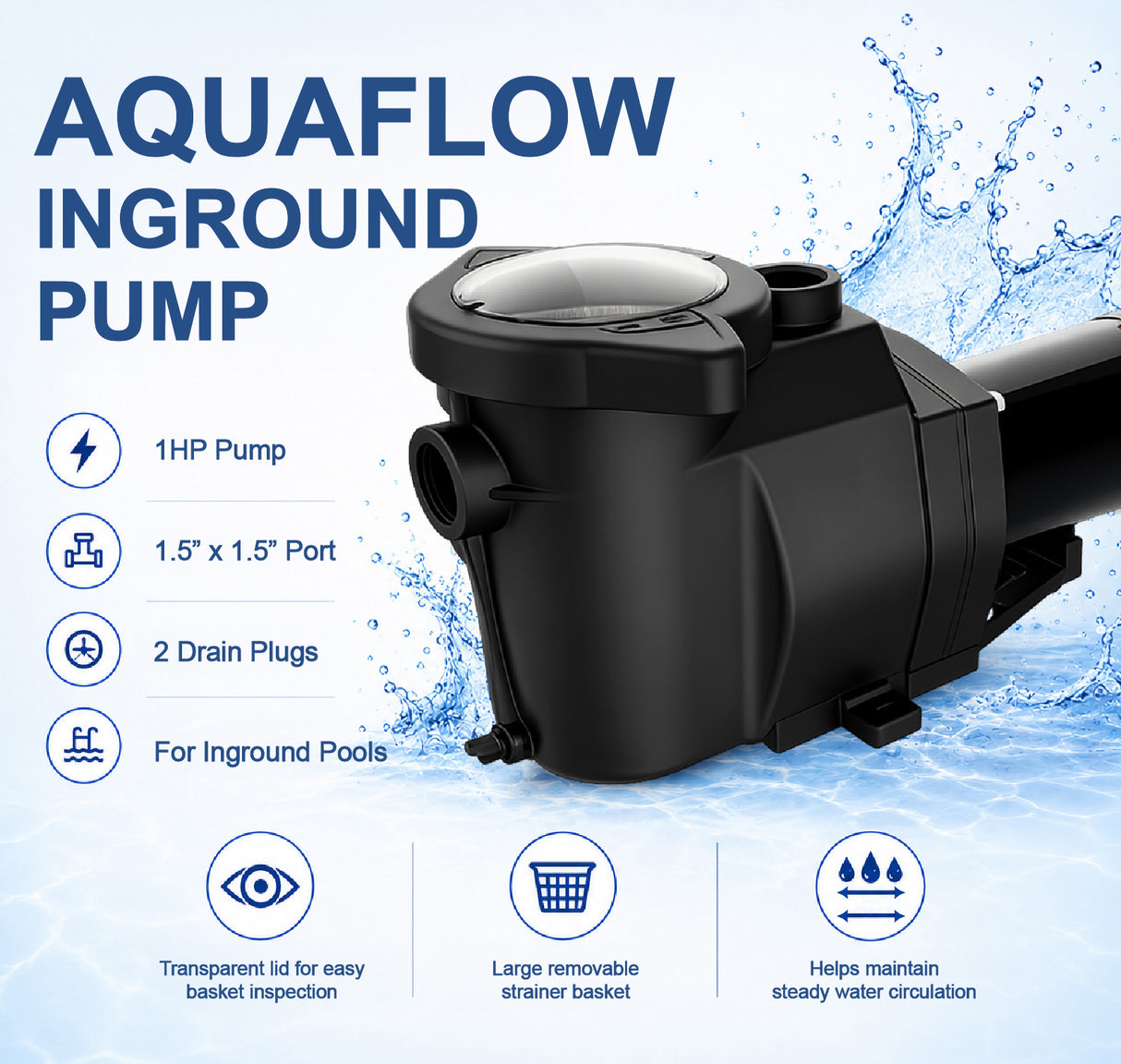 AquaFlow 1 HP Inground Super Pump