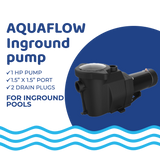 Aqua Coastal AquaFlow 1 HP inground pool super pump with sturdy motor and durable casing for efficient water circulation.