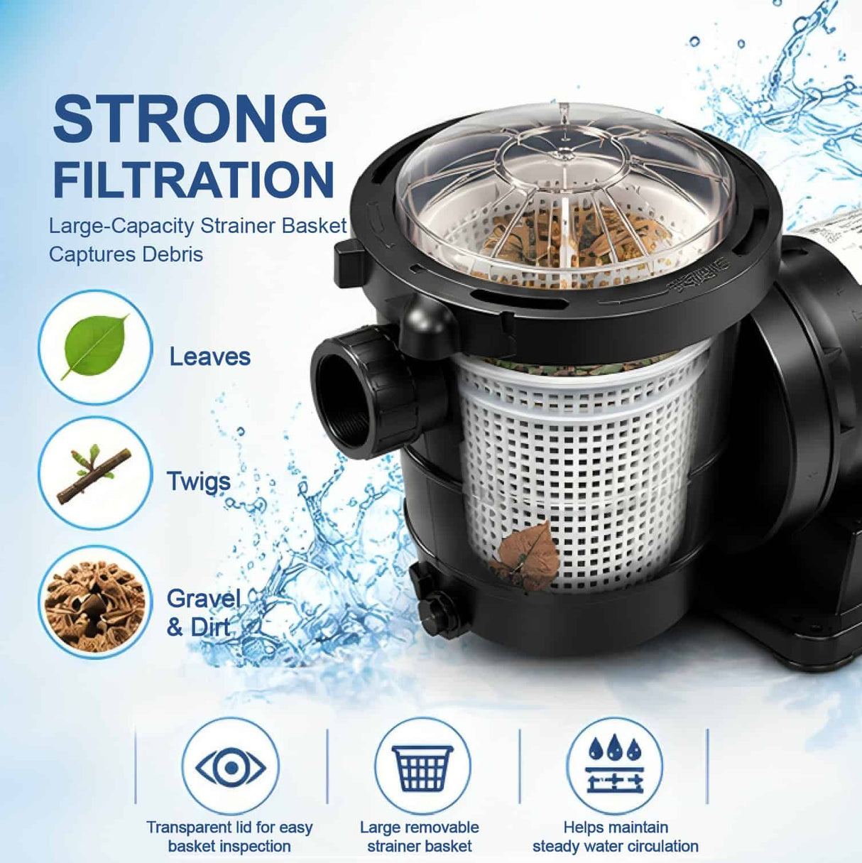 AquaFlow 1 HP above ground pool super pump by Aqua Coastal, showing the pump unit with hoses and control panel for pool filtration.