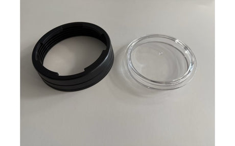 Moov AI Lid Kit showing various components including lid parts, sensors, and assembly pieces for smart lid installation.