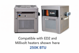 Hayward HAXHXA1253 H250 heat exchanger assembly for Hayward pool heaters, with 250K BTU capacity, shown with pool heater components