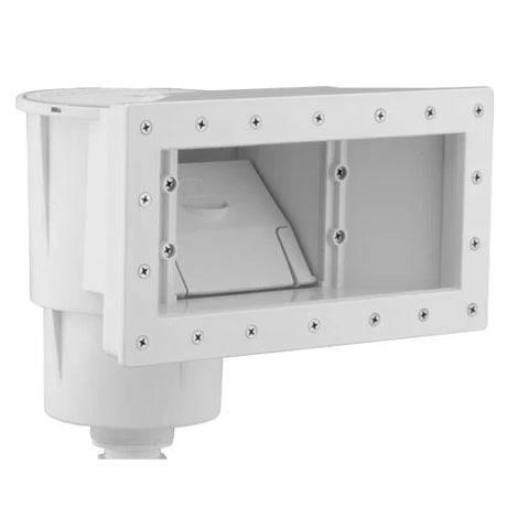 Wide Mouth Pool Skimer with screws on a white background