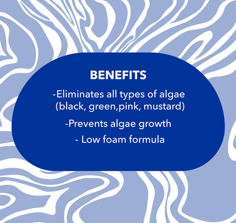Aqua Coastal Algi-Free II-Opening Chemical, 50% strength, pool chemical for algae prevention and treatment, in a container.