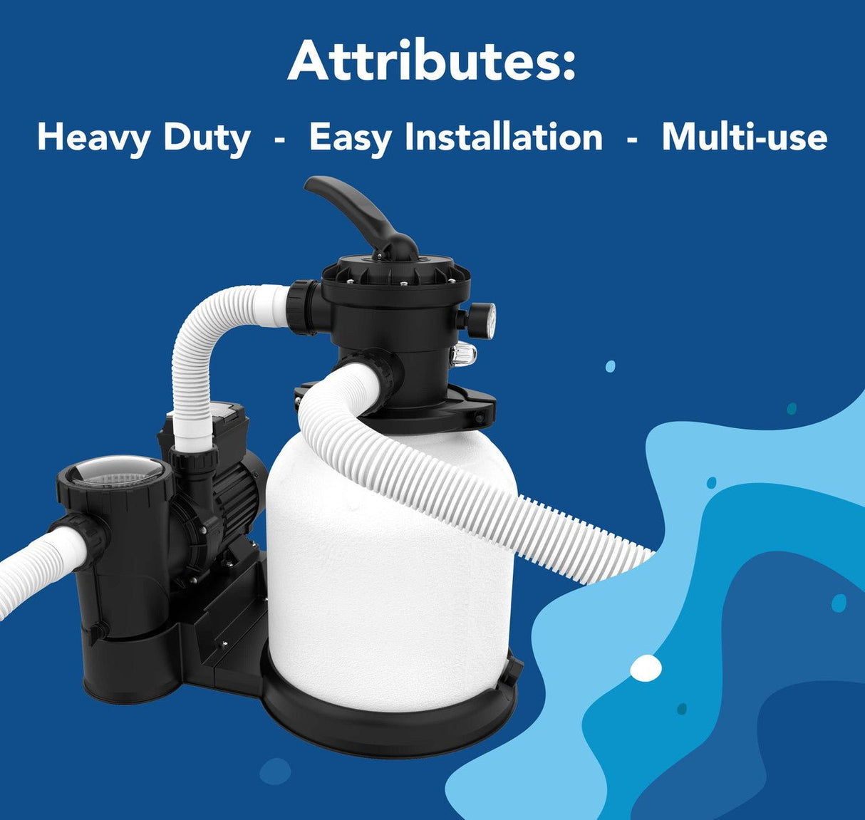 Aqua Coastal 16-inch sand filter with 0.75 HP pump for above-ground pools, designed for efficient water filtration.