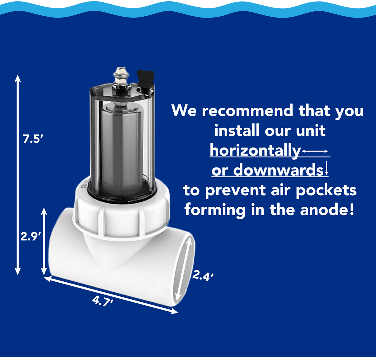 Salt Pool Anode Aqua Coastal Inline Zinc Anode for Salt Water Pool Systems