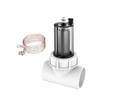 Aqua Coastal inline zinc anode for salt water pool systems, showing a metal corrosion-resistant part for pool plumbing.