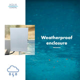 Aqua Coastal ProSalt salt chlorine generator with 40,000-gallon cell for pool salt chlorination system, mounted on a poolside.