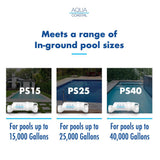 Aqua Coastal ProSalt salt chlorine generator with 40,000-gallon cell for efficient pool water sanitation.